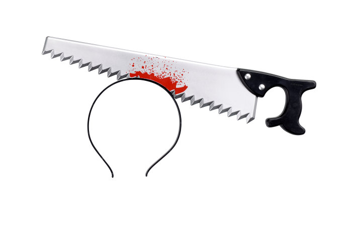 Halloween hårbøyle m/blodig verktøy - assortert